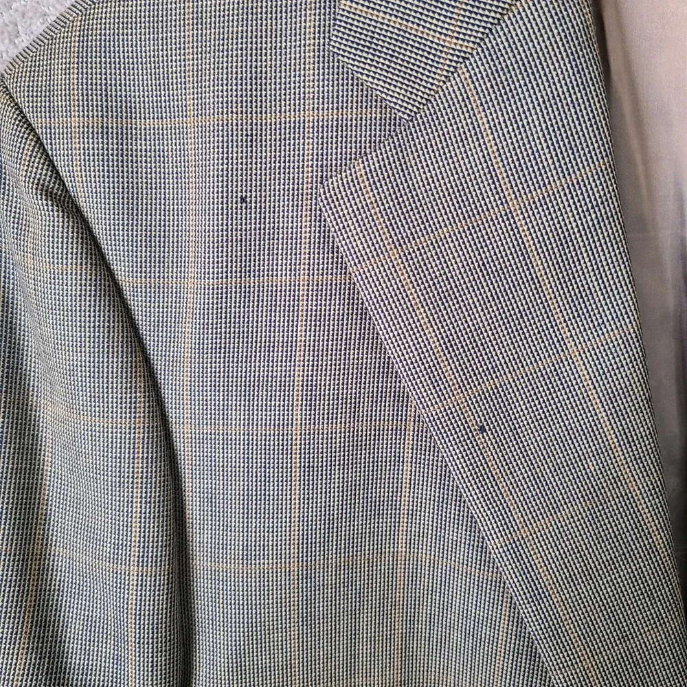 Vintage Chaps‎ Ralph Lauren Jacket Mens 44T Brown Plaid Blazer 2 Button Wool